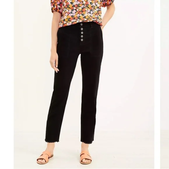 LOFT NWT Monroe Slim Button Front Chino Utility Pants - Picture 1 of 3